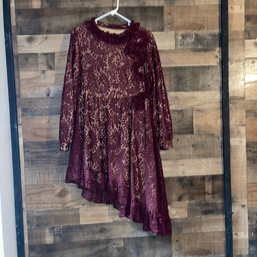 Burgundy and Tan sew modest outfit